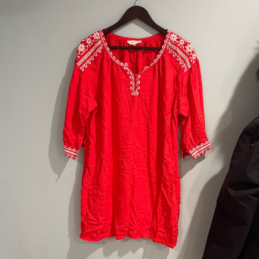 Boho red summer dress